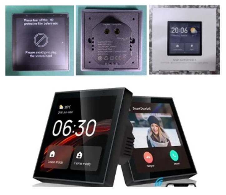 Tuya 4-Inch Smart Main Control Panel PP01-Z, Alexa Voice Built-in, Touchscreen, WiFi, Home Automation Hub, Black, App/Alexa Integration